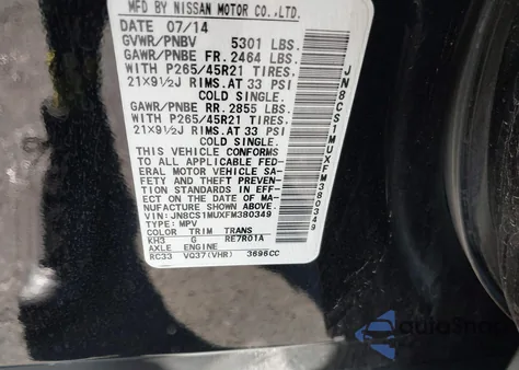 2015 Infiniti Qx70 z USA, uszkodzony, nr VIN JN8CS1MUXFM380349